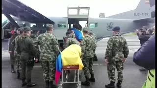 Despiden con honores a militares colombianos muertos en accidente aéreo