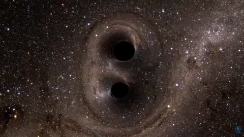 Two black holes merging
