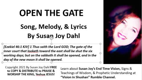 Open The Gate By Susan Joy Dahl Praise Worship Song.