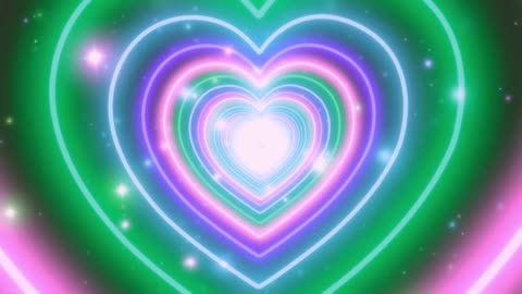 576. Nice Heart Love Tunnel 💚❤️Night Heart Background