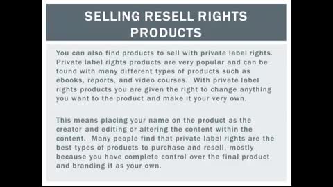 Selling Resell Rights Products