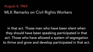 Aug. 4, 1964 | MLK Remarks on Discovery of Missing Civil Rights Workers