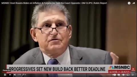 MSNBC has to admit that Joe Manchin saved America from even higher Inflation that we face now.