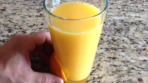 Instant orange juice squeezed in seconds