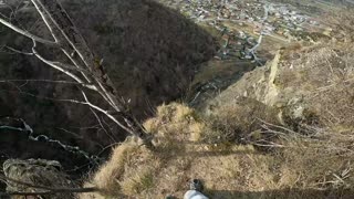 Parachute Mishap During Base Jump