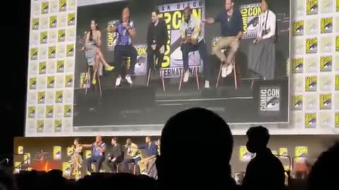 The Rock gets asked about Kevin Hart at Comic Con Hall H