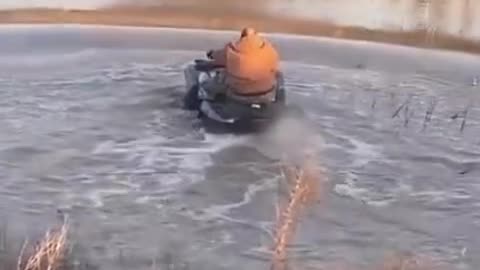 dude showing off on his atv doesn't end well.