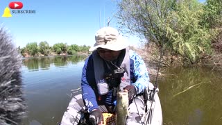 Kayak Bass Fishing Salt River AZ (April 9, 2021) Great action CPR