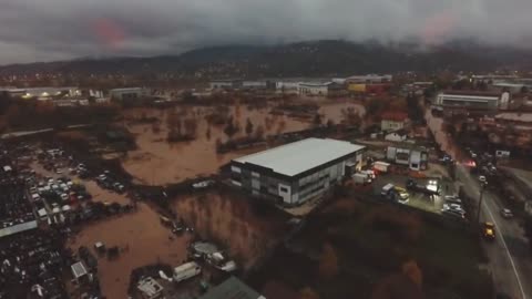 Drone Footage shows Extent of Flash Floods in Bosnia