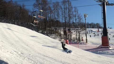 Rough Snowboarding Jump Landing