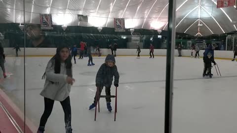 Spencer ice skating-ish at Freeport Rec Center 3