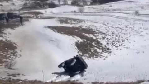 Off-Roading Rollover In Snow