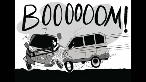 POW GOES THE BUS- Inking a Comic Book double page spread!