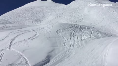 Guy ski triple backflip fail