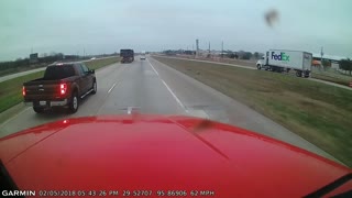 Distracted Driver Slams Highway Barrier