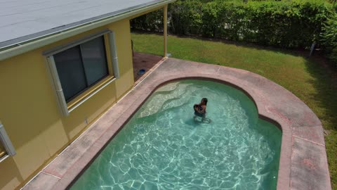 Blasian Babies Skydio 2+ Drone 4K Raw Footage Playing GrandMaMa's Pool Summer Vacation!