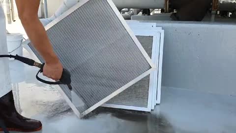 Air conditioning air conditioner filter cleaning