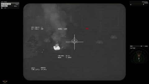 Footage of drone shooting down tank platoon.