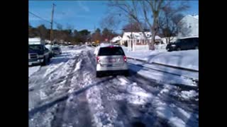 Smart Car Drives Out Of Giant Snowpile