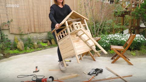 Make Amazing Puppy Dog House from Wood and Grilled Rice Paper with Egg