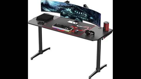 Review: It's_Organized 60 inch Gaming Computer Desk,T-Shaped PC Laptop Table Workstation with L...