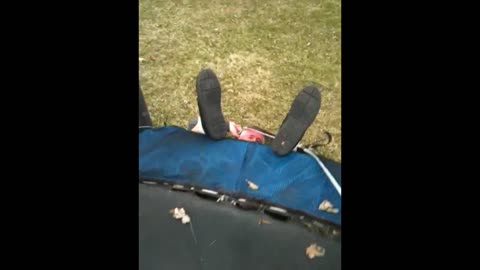 Grandpa Breaks Trampoline After Doing A Backflip