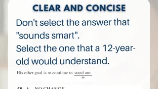 ACT Tip: Think "Clear and Concise"