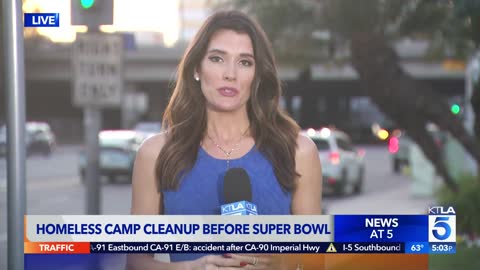 Homeless Camp in L.A. Cleared as Super Bowl Draws Near...