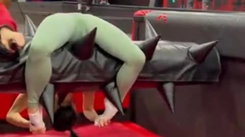 Gymnasts hilariously imitate gril dance moves