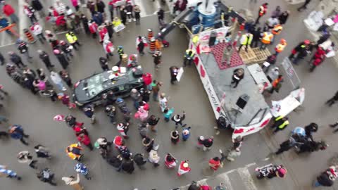 Drone Footage (4K) Freedom Convoy Canada (Ottawa) Trucker Protest- NEWS OF WORLD 🌏