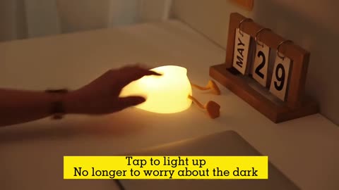 Lie Flat Duck Silicone Night Light Children's Bedside Table Lamp LED Smart With Sleep Night Light