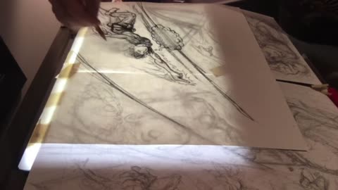 Time lapse: Charcoal art for page 105 in 14 minutes
