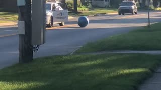 Cabbie Kick Kids Ball From Car