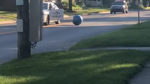 Cabbie Kick Kids Ball From Car