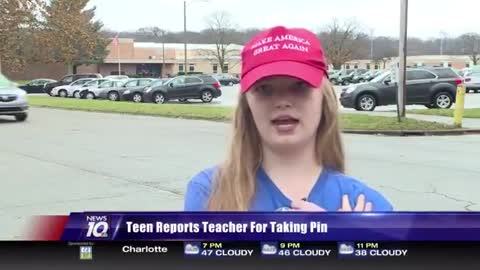 Male High School Teacher Rips 'Women for Trump' Pin Off Female Student
