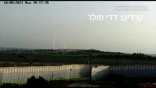 Security camera captures rockets fired from Gaza