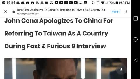 John Cena becomes a boot licker for china
