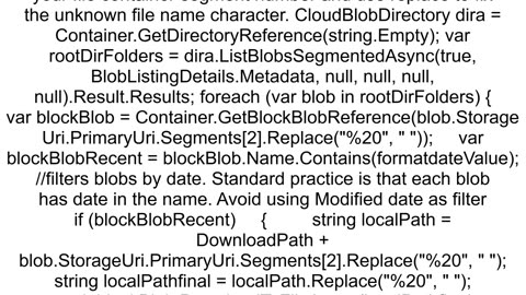 Getting error quot404 The specified blob does not existquot when downlading blob using Uri