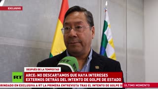 Luis Arce en exclusiva para RT: "Siempre existen intereses externos detrás de los golpes de Estado"