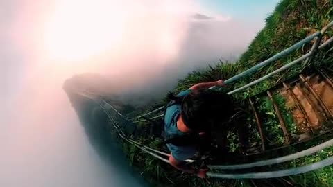 Amazing Climb On The Mountain