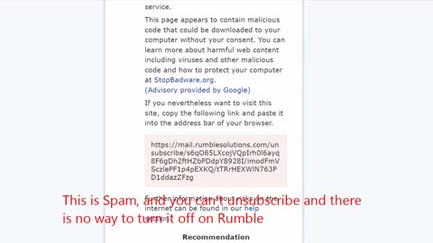 RUMBLE News letter unsubscribe is a Virus