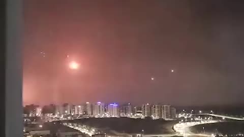 Israel iron dome system intersepat hamas rocket in ashkelon