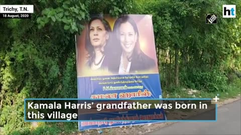 Tamil Nadu villagej is adorned with posters of Kamala Harris