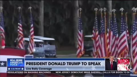 MAGA King Trump entrance by Golf Cart?