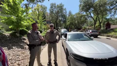 4-20-22 The People's Convoy Interacts with The Police at Gavin Newsom's Residence