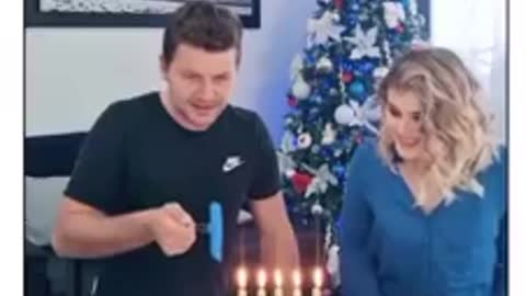 Funny Video Husband and wife on Birthday Cacke