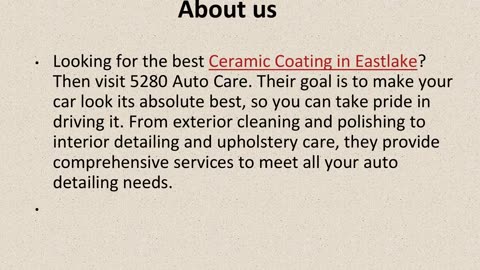 Get The Best Ceramic Coating in Eastlake.