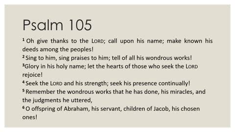 Psalm 105:1-22 Devotion