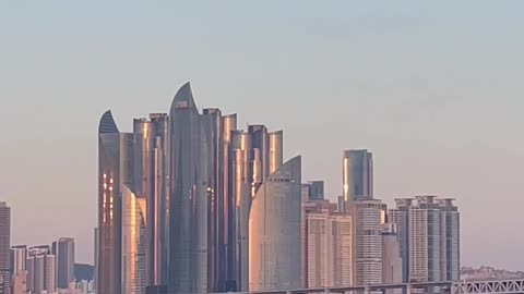 Gwangalli Beach in Busan at sunset