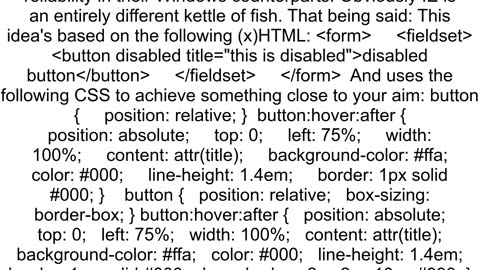 How do you render tooltip on disabled HTML Button